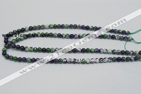 CRF02 15.5 inches 6mm round dyed rain flower stone beads wholesale
