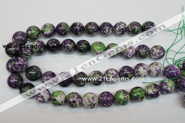 CRF08 15.5 inches 18mm round dyed rain flower stone beads wholesale