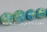 CRF112 15.5 inches 10mm - 20mm round dyed rain flower stone beads