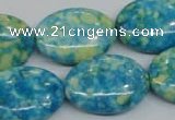 CRF128 15.5 inches 18*25mm oval dyed rain flower stone beads