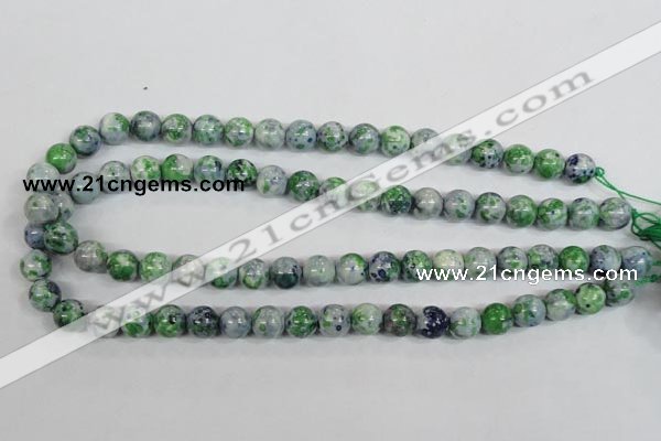 CRF153 15.5 inches 10mm round dyed rain flower stone beads wholesale