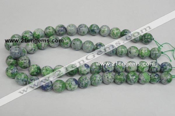 CRF155 15.5 inches 14mm round dyed rain flower stone beads wholesale