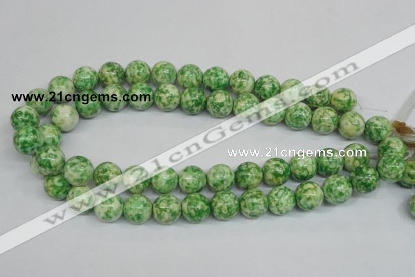 CRF185 15.5 inches 14mm round dyed rain flower stone beads wholesale