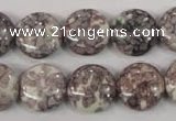 CRF238 15.5 inches 16mm flat round dyed rain flower stone beads