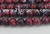 CRF342 15.5 inches 4mm round dyed rain flower stone beads wholesale