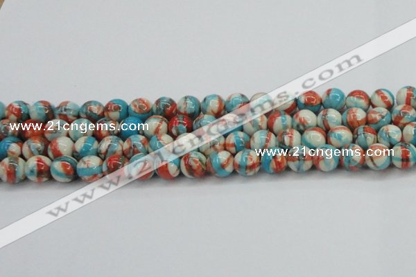 CRF402 15.5 inches 12mm round dyed rain flower stone beads wholesale