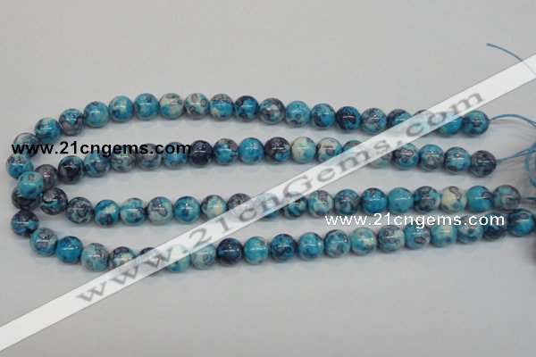 CRF58 15.5 inches 10mm round dyed rain flower stone beads wholesale
