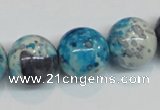 CRF61 15.5 inches 16mm round dyed rain flower stone beads wholesale