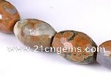 CRH02 10*14mm faceted rice natural rhyolite beads Wholesale