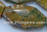 CRH154 15.5 inches 32*45mm - 35*50mm faceted freeform rhyolite beads