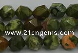 CRH162 15.5 inches 8mm faceted nuggets rhyolite gemstone beads