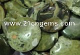 CRH38 15.5 inches 18mm flat round rhyolite beads wholesale