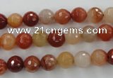 CRJ252 15.5 inches 8mm faceted round red jade gemstone beads