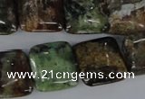 CRJ65 15.5 inches 16*16mm square african prase jasper beads