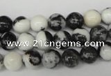 CRO100 15.5 inches 8mm round black & white jasper beads wholesale