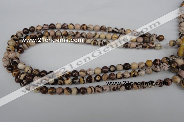 CRO102 15.5 inches 8mm round zebra jasper beads wholesale