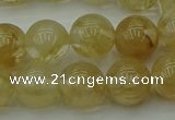 CRO1023 15.5 inches 10mm round yellow watermelon quartz beads