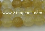 CRO1033 15.5 inches 10mm faceted round yellow watermelon quartz beads