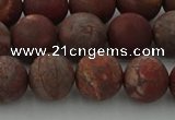 CRO1103 15.5 inches 10mm round matte pomegranate jasper beads