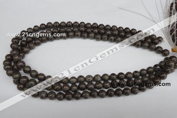 CRO139 15.5 inches 8mm round Chinese snowflake obsidian beads wholesale