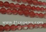 CRO745 15.5 inches 6mm – 14mm faceted round cherry quartz beads