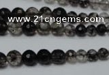CRO749 15.5 inches 6mm – 14mm faceted round watermelon black beads