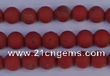 CRO941 15.5 inches 6mm round matte red jasper beads wholesale