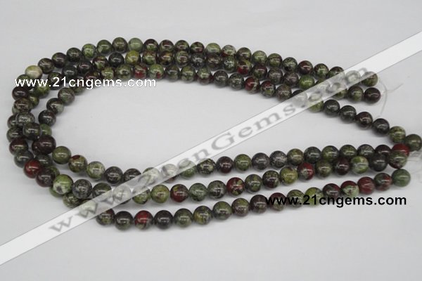 CRO97 15.5 inches 8mm round dragon blood jasper beads wholesale
