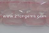 CRQ167 15.5 inches 15*20mm faceted rectangle natural rose quartz beads