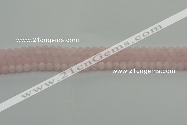 CRQ220 15.5 inches 4mm round matte rose quartz gemstone beads