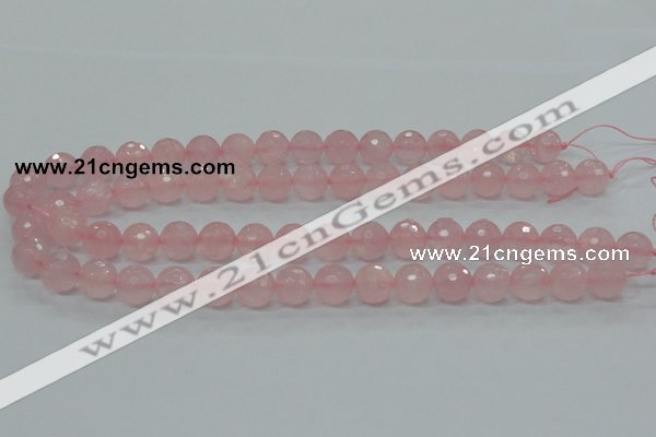CRQ31 15.5 inches 12mm faceted round natural rose quartz beads