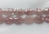 CRQ429 30*35mm - 35*45mm faceted octagonal rose quartz beads