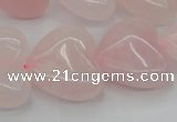 CRQ634 15.5 inches 22*22mm heart rose quartz beads wholesale