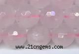 CRQ798 15.5 inches 10mm faceted round rose quartz gemstone beads
