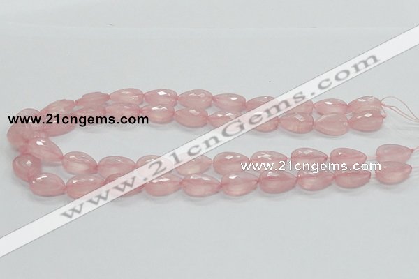 CRQ85 15.5 inches 13*18mm faceted teardrop natural rose quartz beads