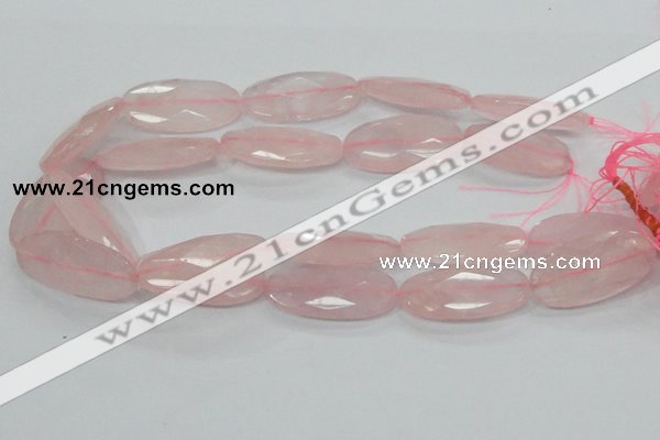 CRQ94 15.5 inches 20*40mm faceted oval natural rose quartz beads