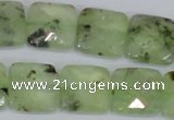 CRU213 15 inches 16*16mm faceted square green rutilated quartz beads