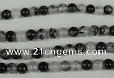 CRU301 15.5 inches 5mm round black rutilated quartz beads