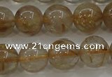 CRU553 15.5 inches 10mm round golden rutilated quartz beads