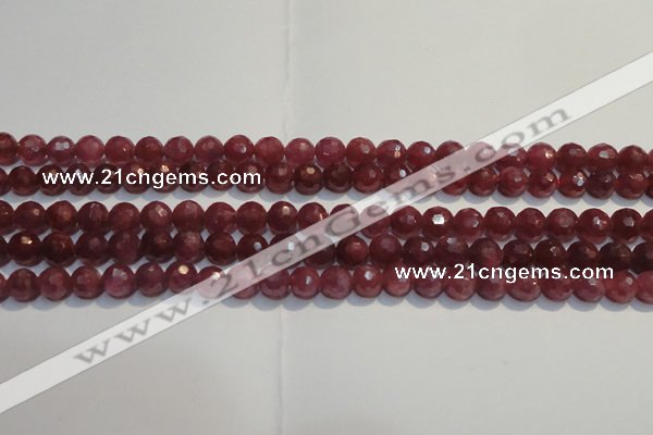 CRZ1011 15.5 inches 5.3mm - 5.8mm faceted round AAA grade ruby beads