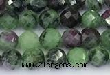 CRZ788 15 inches 5mm faceted round ruby zoisite beads