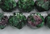 CRZ907 15.5 inches 18mm faceted nuggets Chinese ruby zoisite beads