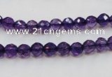 CSA14 15.5 inches 6mm faceted round synthetic amethyst beads