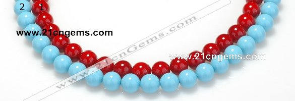 CSB07 16 inches 10mm round shell pearl beads Wholesale