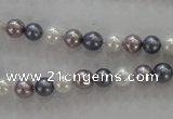 CSB1010 15.5 inches 6mm round mixed color shell pearl beads