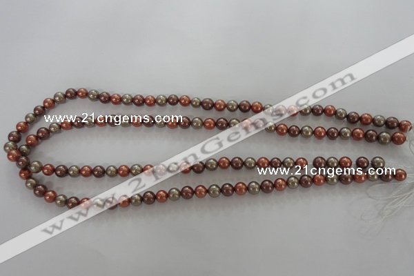 CSB1018 15.5 inches 6mm round mixed color shell pearl beads