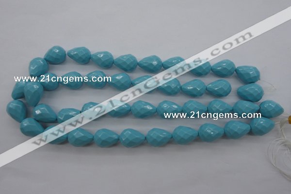 CSB1172 15.5 inches 15*20mm faceted teardrop shell pearl beads