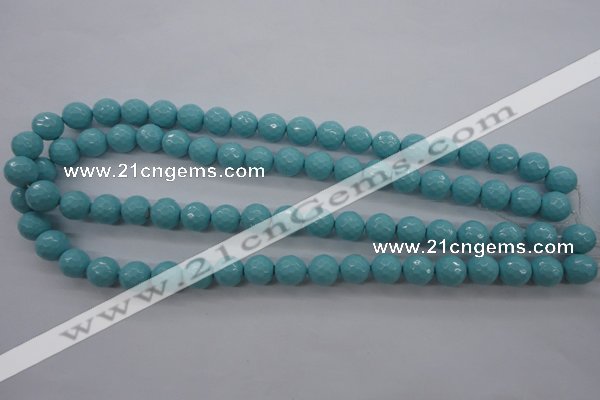CSB1175 15.5 inches 10mm faceted round shell pearl beads