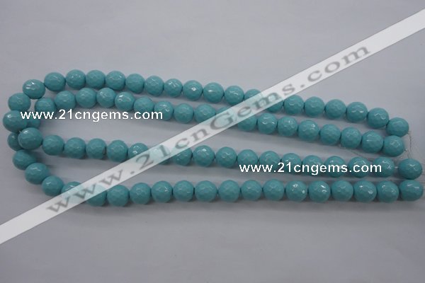 CSB1176 15.5 inches 12mm faceted round shell pearl beads