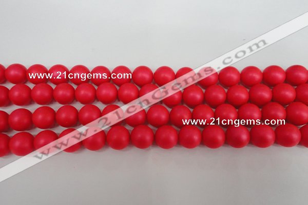 CSB1306 15.5 inches 6mm matte round shell pearl beads wholesale